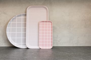 Vassoio Checks & Stripes, 13x27 cm - Rosa, bianco - Muurla