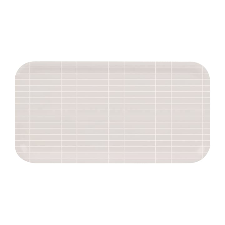 Vassoio Checks & Stripes, 22x43 cm - Beige, bianco - Muurla