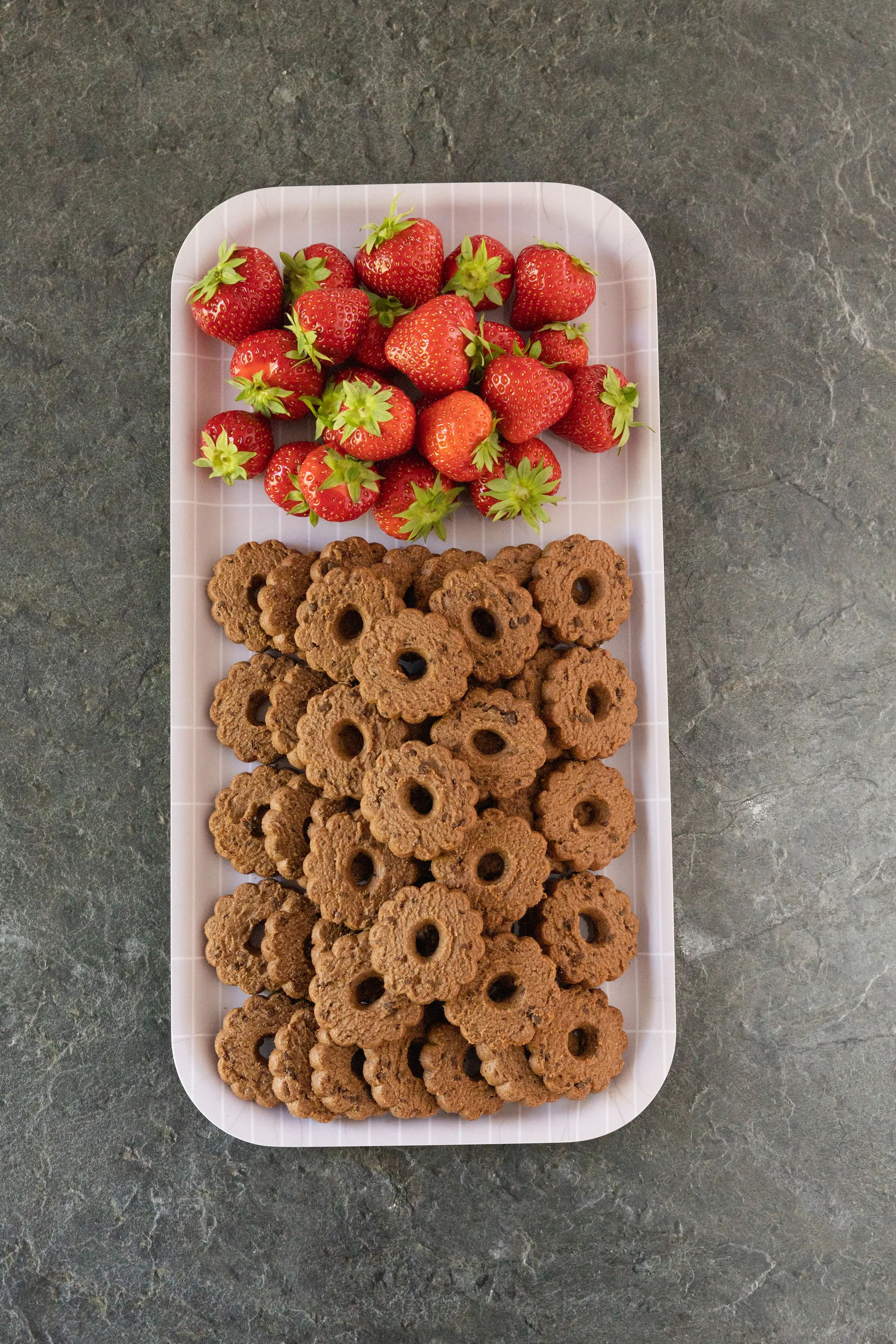 Vassoio Checks & Stripes, 22x43 cm, Beige, bianco Muurla