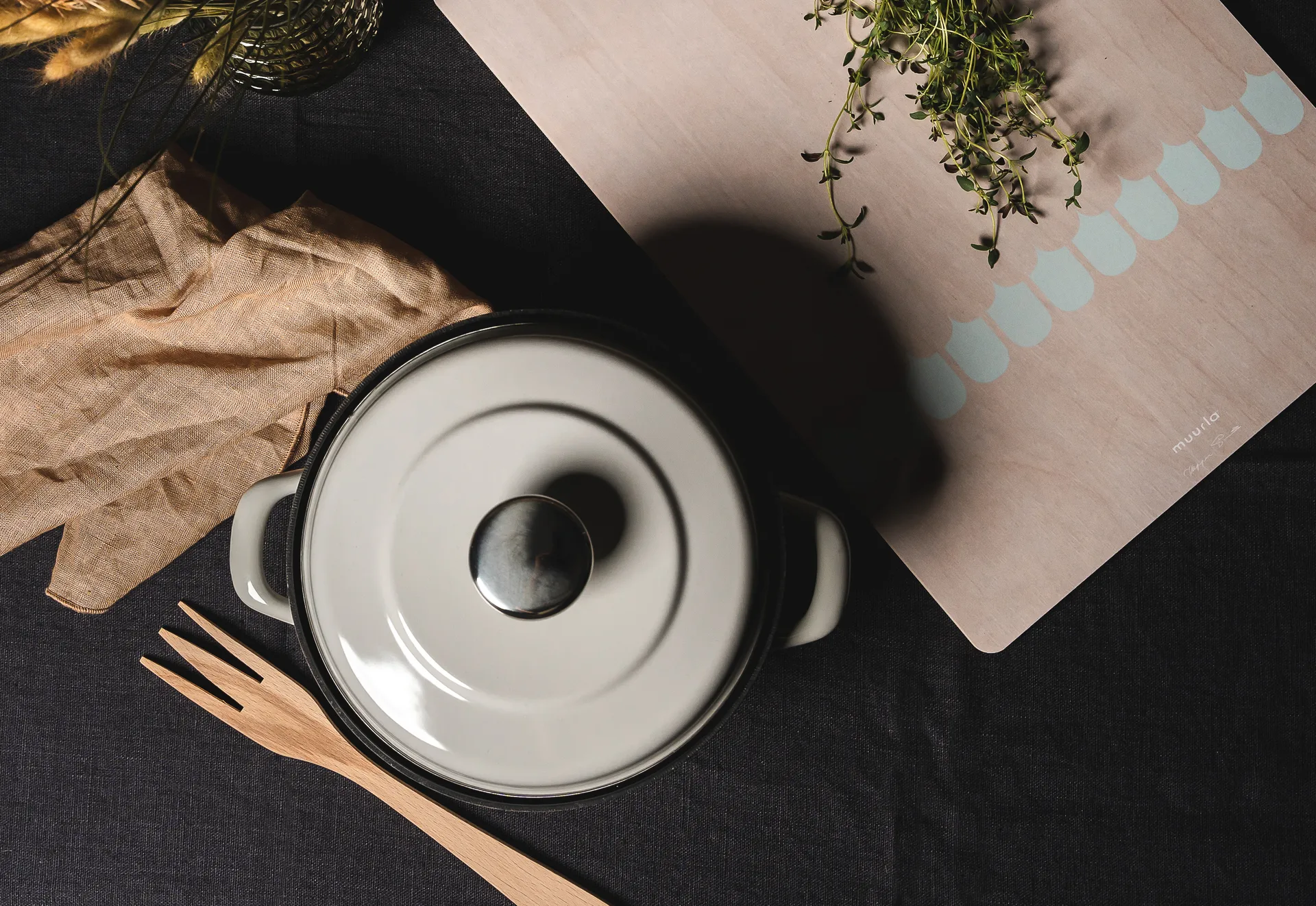 Vassoio Chop & Serve Vappu 30x44 cm, Betulla-verde Muurla