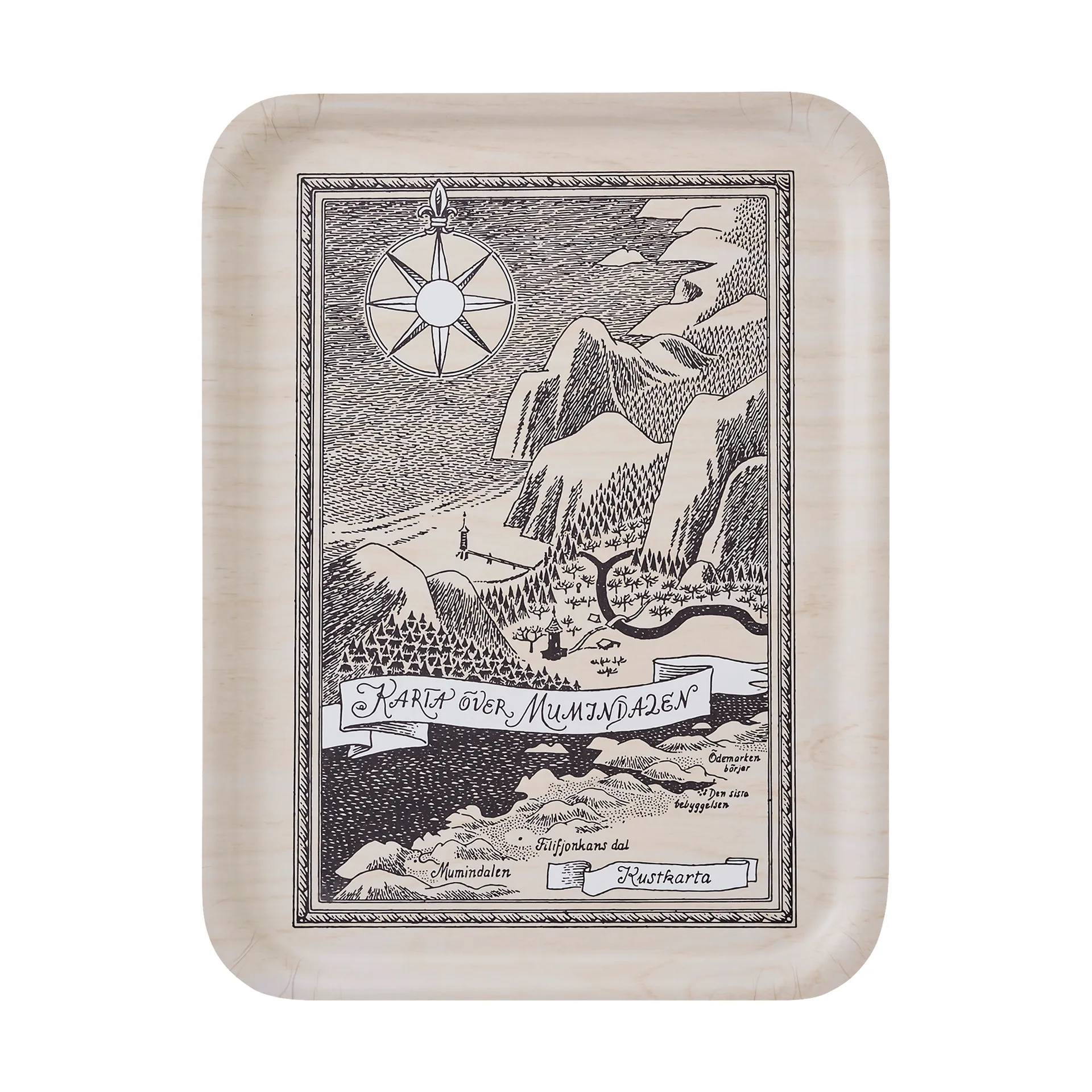 Vassoio Moomin 32x42 cm, Swedish Moominvalley map Muurla