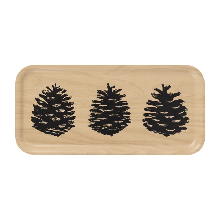 Vassoio Nordic The Pine Cone 13x27 cm, Naturale-nero Muurla