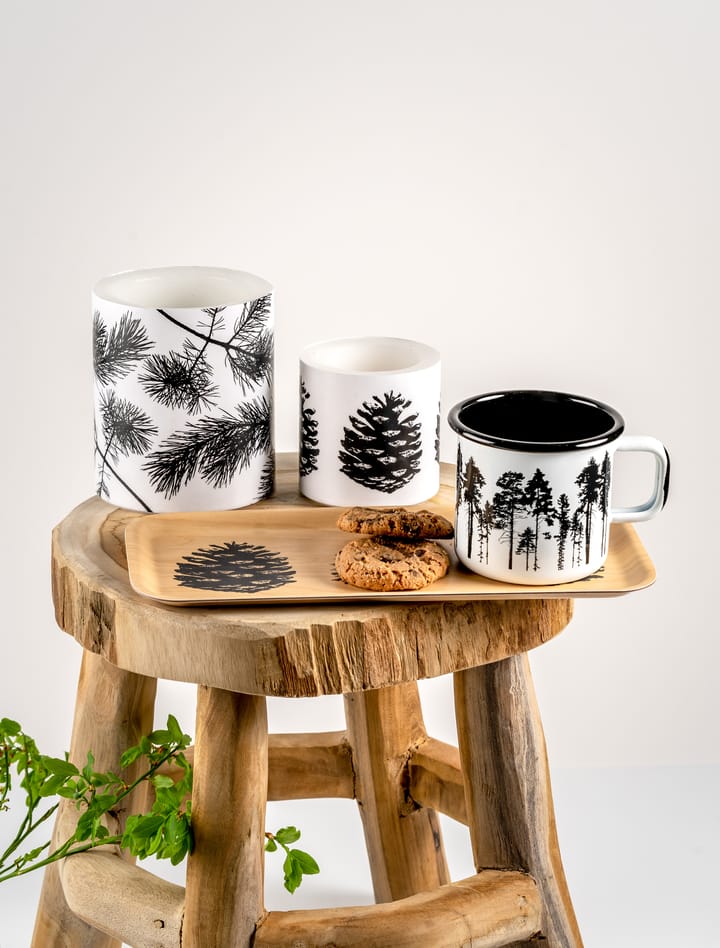 Vassoio Nordic The Pine Cone 13x27 cm, Naturale-nero Muurla