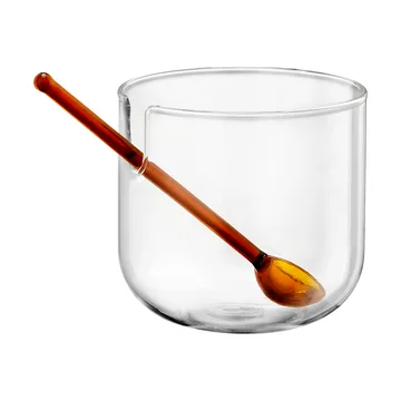 Zuccheriera Loop con cucchiaino Ø14 cm - Klar-pink-amber - Muurla