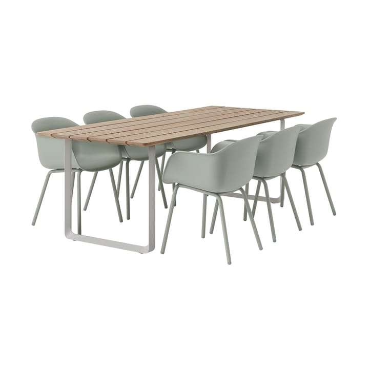 70/70 Tavolo da pranzo outdoor 225x90 cm con struttura in acciaio grigio - undefined - Muuto