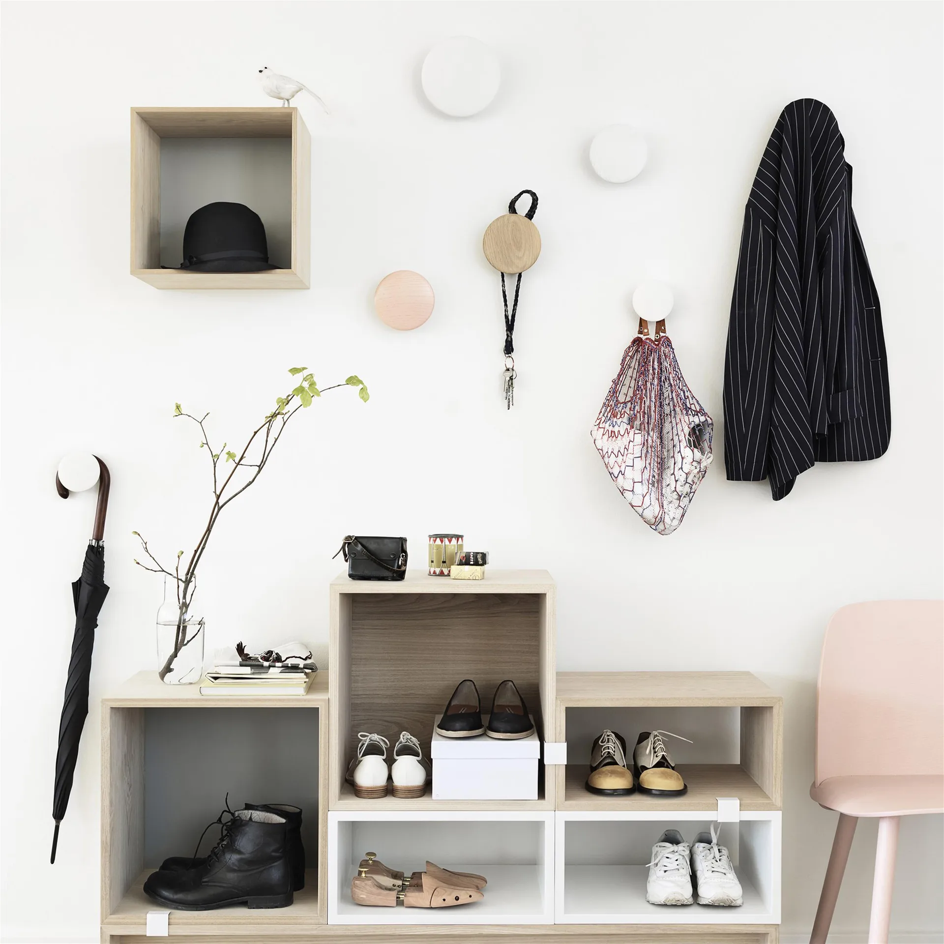 Appendiabiti The Dots, confezione da 5, Bianco crema Muuto