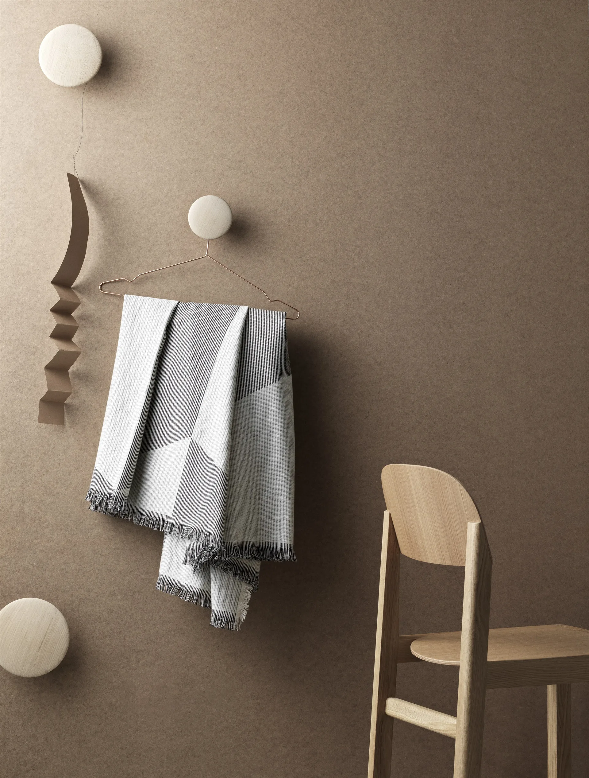 Appendiabiti The Dots, confezione da 5, rovere Muuto