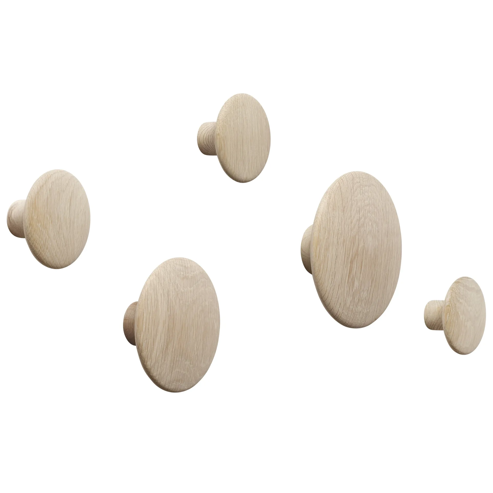 Appendiabiti The Dots, confezione da 5, rovere Muuto