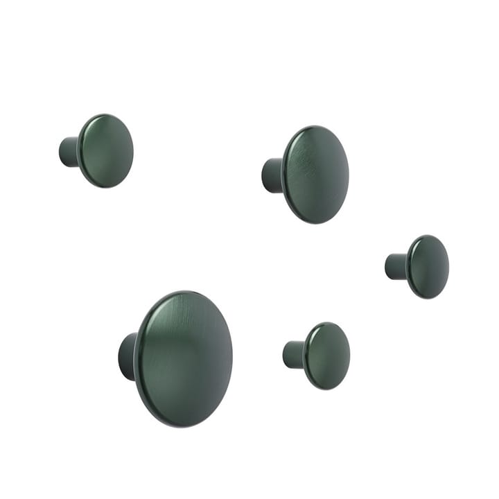 Appendiabiti The Dots metallo confezione da 5 - verde scuro - Muuto