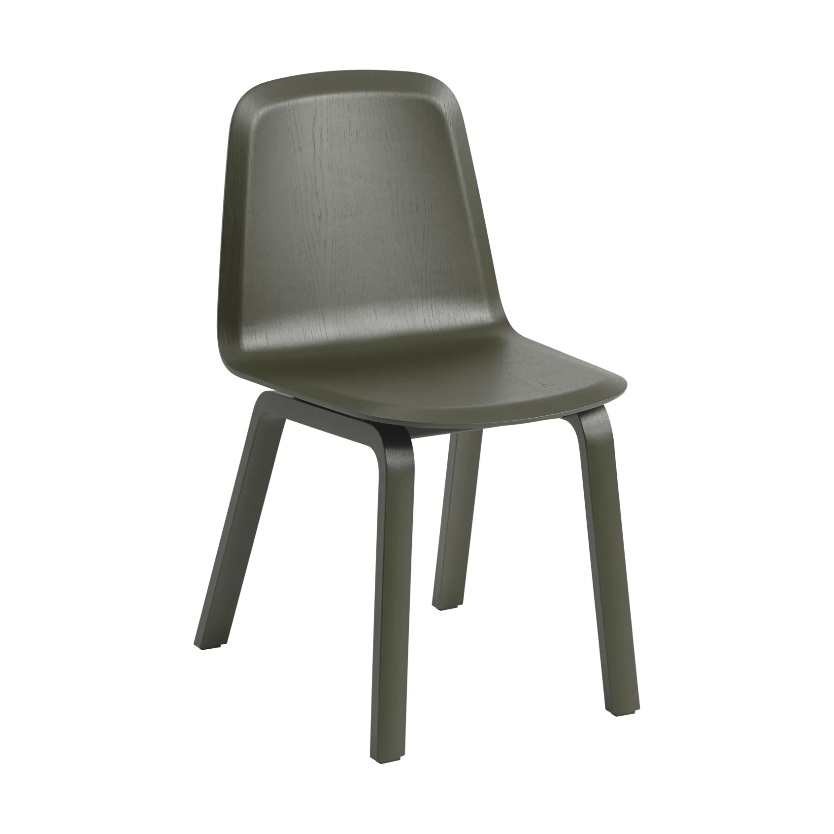 Brink Chair Wood Base sedia, Dark olive Muuto