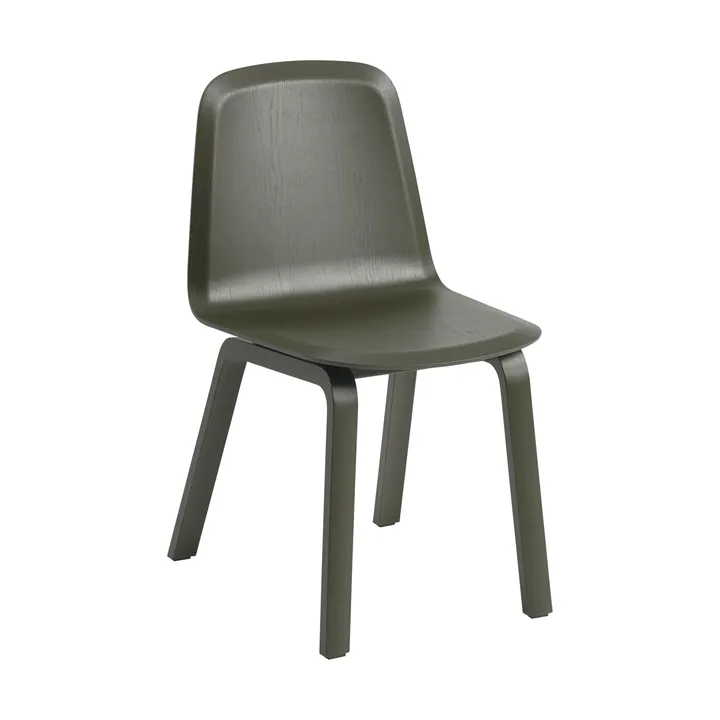 Brink Chair Wood Base sedia - Dark olive - Muuto