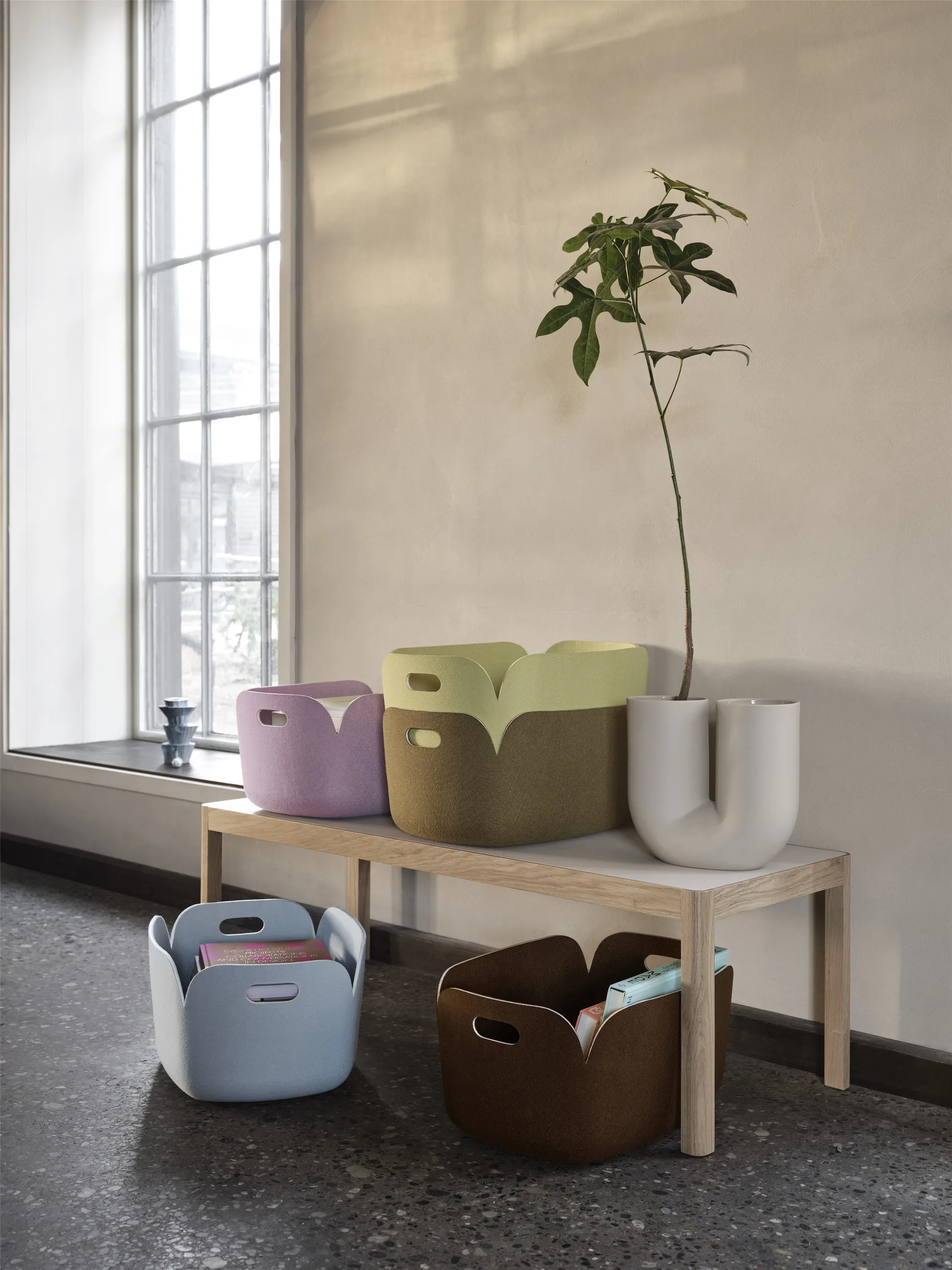 Cesto portaoggetti Restore, Azzurro Muuto