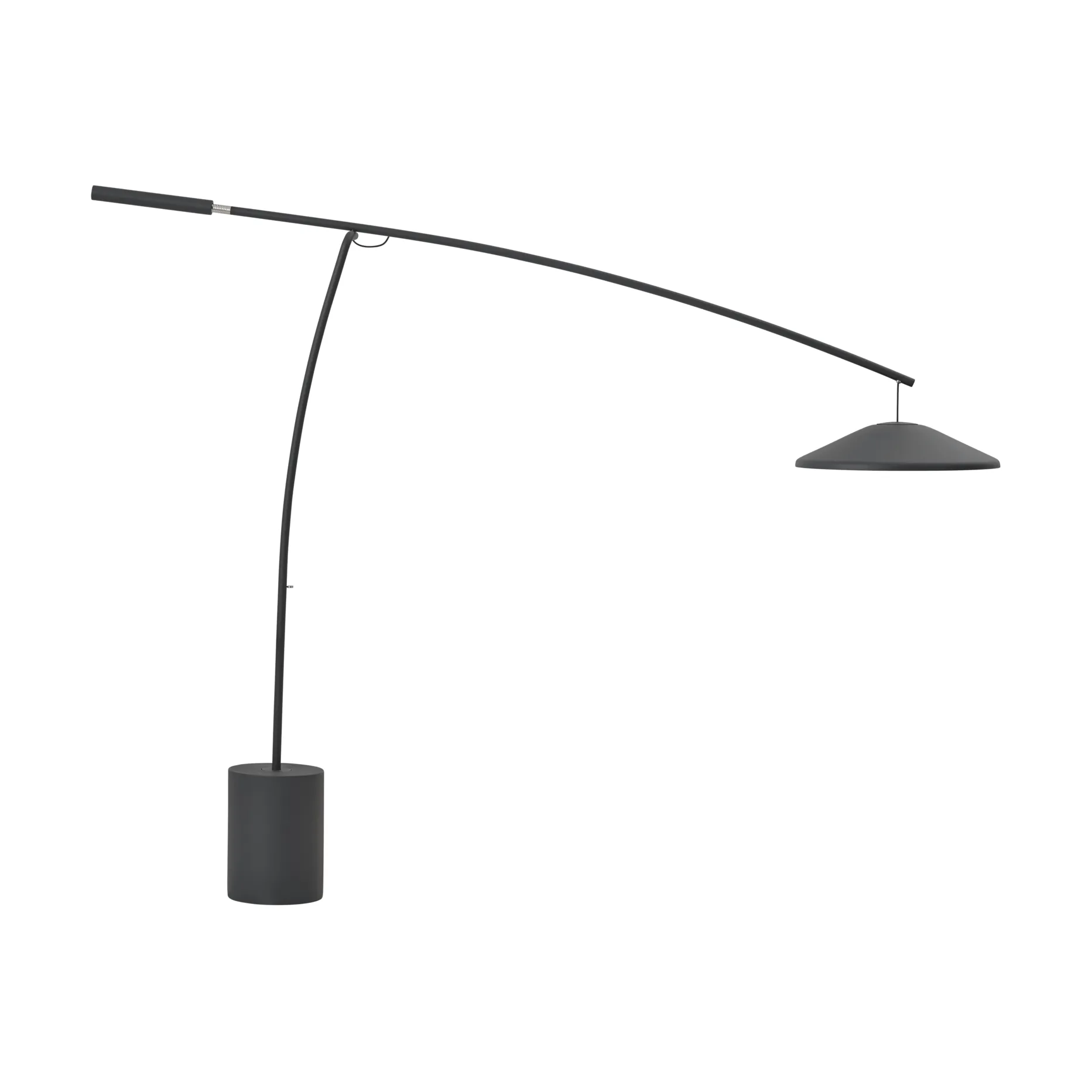 Contra lampada da terra, Antracite black-calcestruzzo, 188 cm Muuto