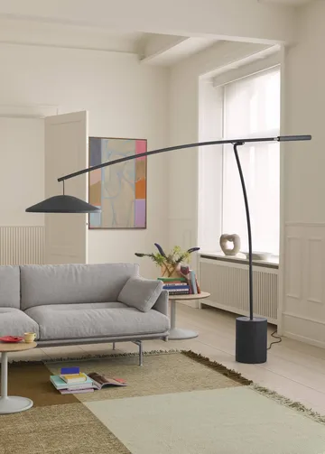 Contra lampada da terra - Antracite black-calcestruzzo, 188 cm - Muuto