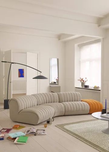 Contra lampada da terra - Antracite black-calcestruzzo, 188 cm - Muuto