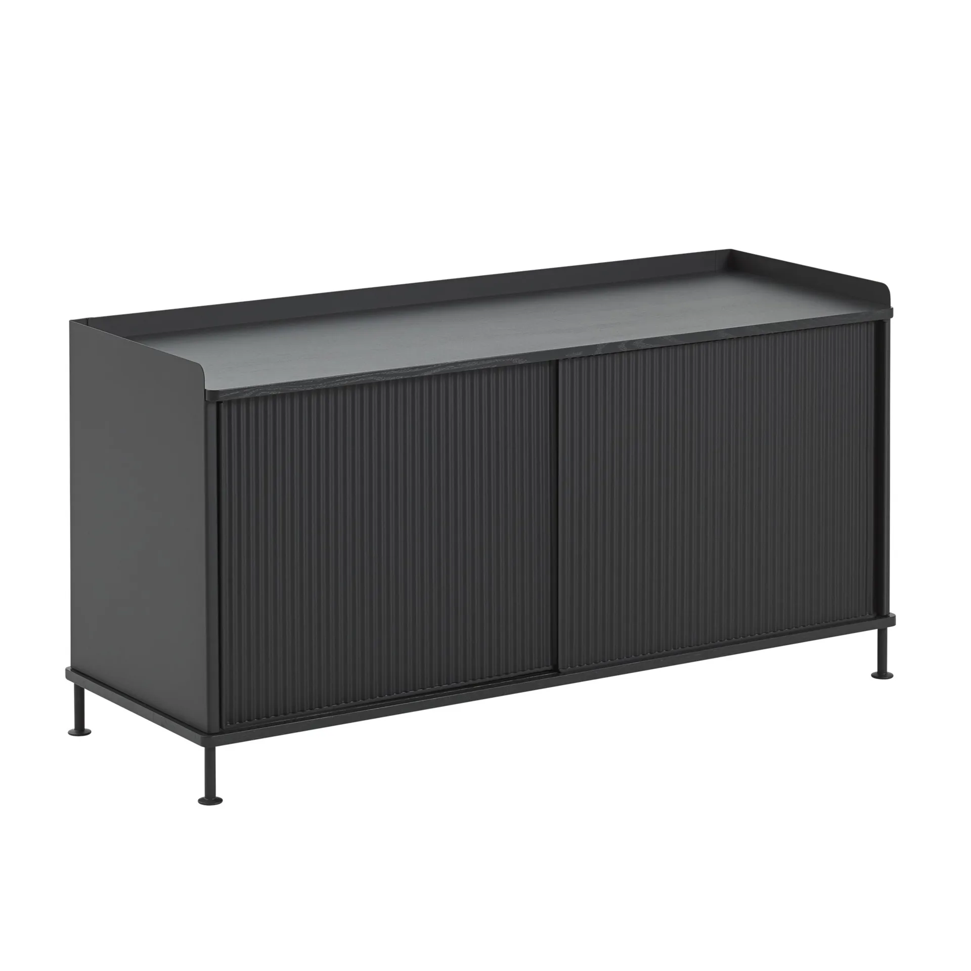 Credenza Enfold bassa 125x45x63 cm, Black-Black Muuto