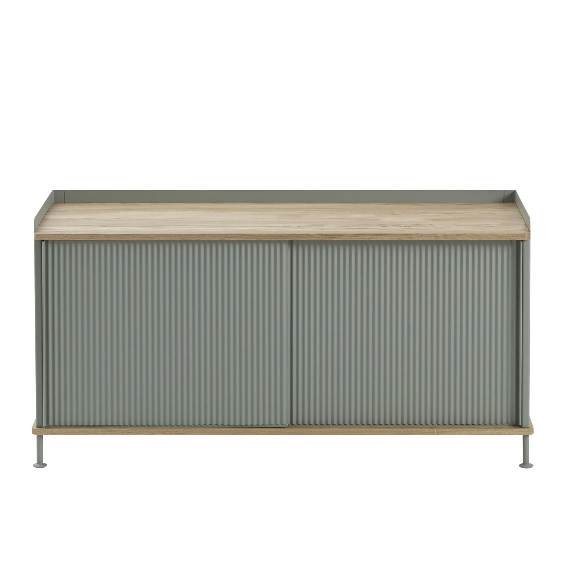 Credenza Enfold bassa 125x45x63 cm, Oak-Dusty green Muuto