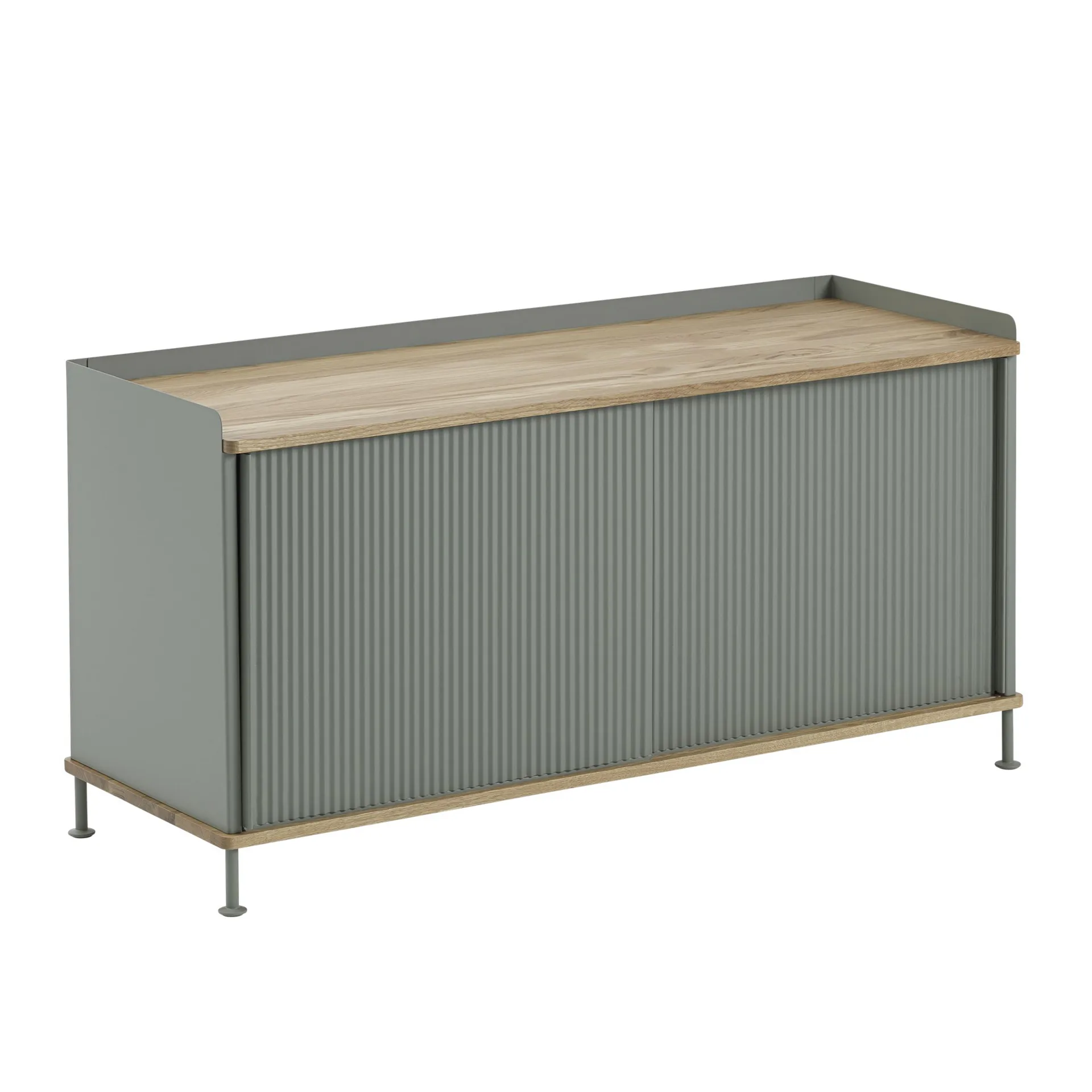 Credenza Enfold bassa 125x45x63 cm, Oak-Dusty green Muuto