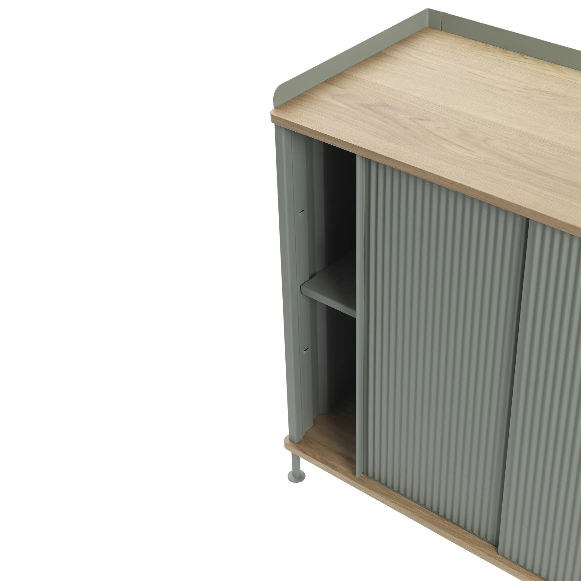 Credenza Enfold bassa 125x45x63 cm, Oak-Dusty green Muuto