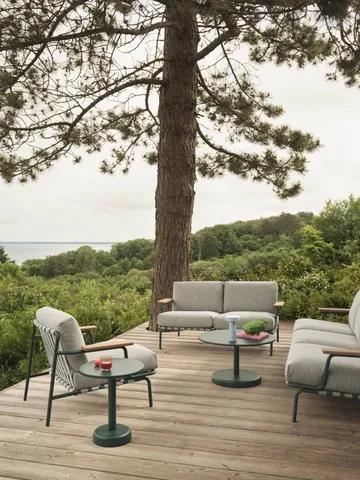 Divano a 2 posti Settle - Ribbed Weave 2 Dark green - Muuto