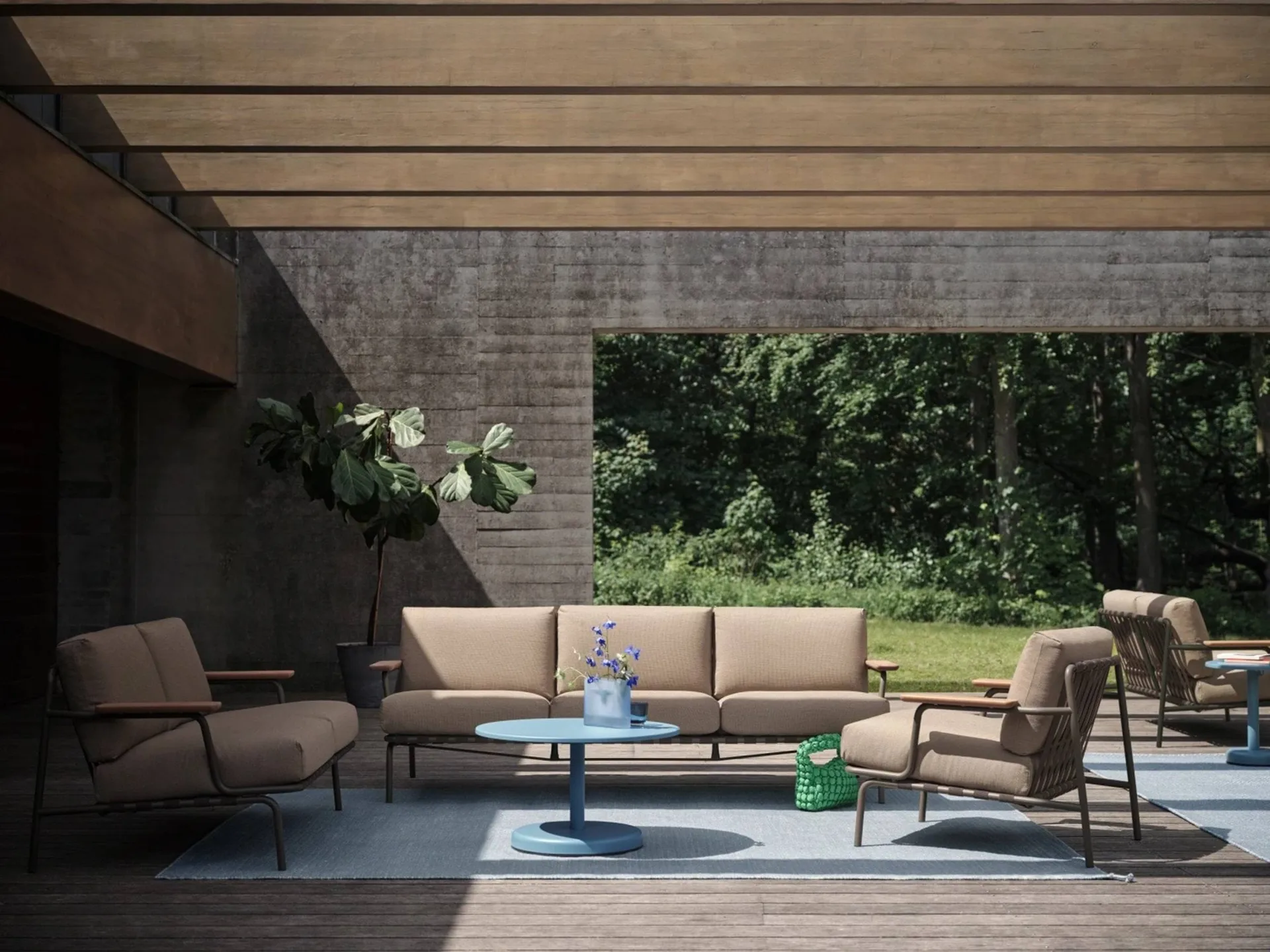 Divano a 2 posti Settle, Ribbed Weave 5 Taupe Muuto