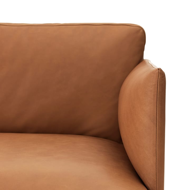 Divano Outline a 2 posti, Refine leather black-Black Muuto