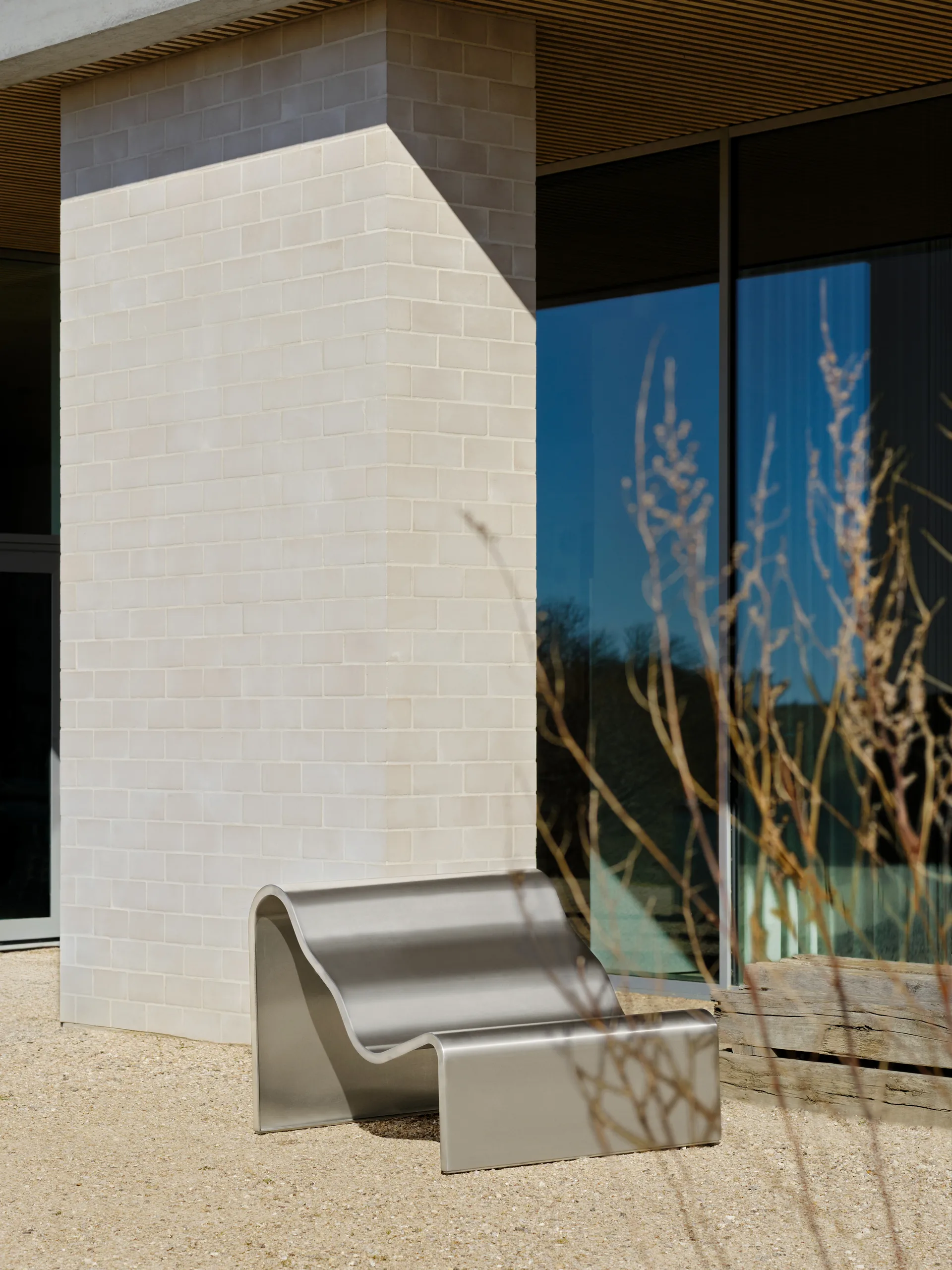 Dream View panca, Acciaio spazzolato, 100 cm Muuto