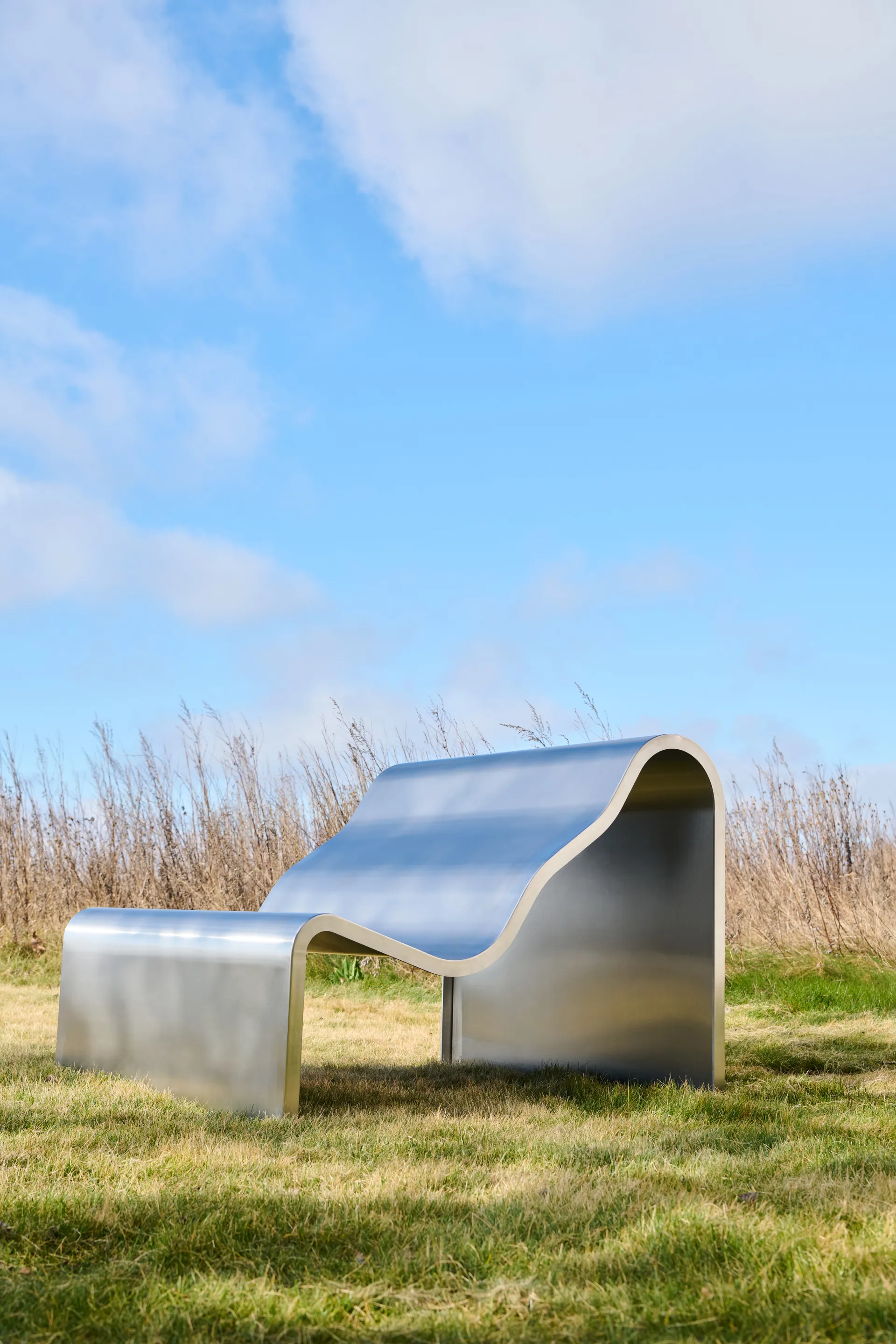 Dream View panca, Acciaio spazzolato, 100 cm Muuto