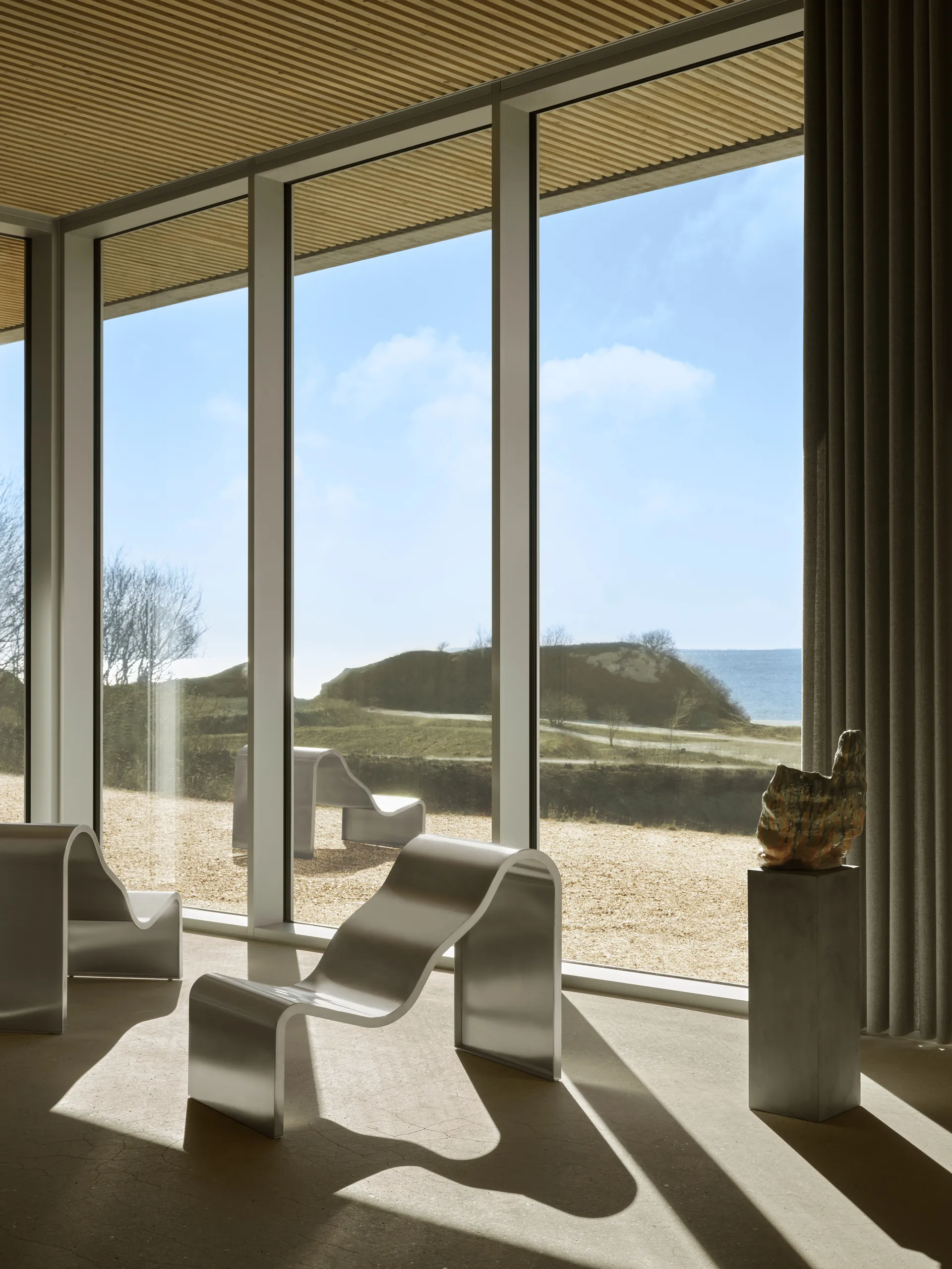 Dream View panca, Acciaio spazzolato, 60 cm Muuto