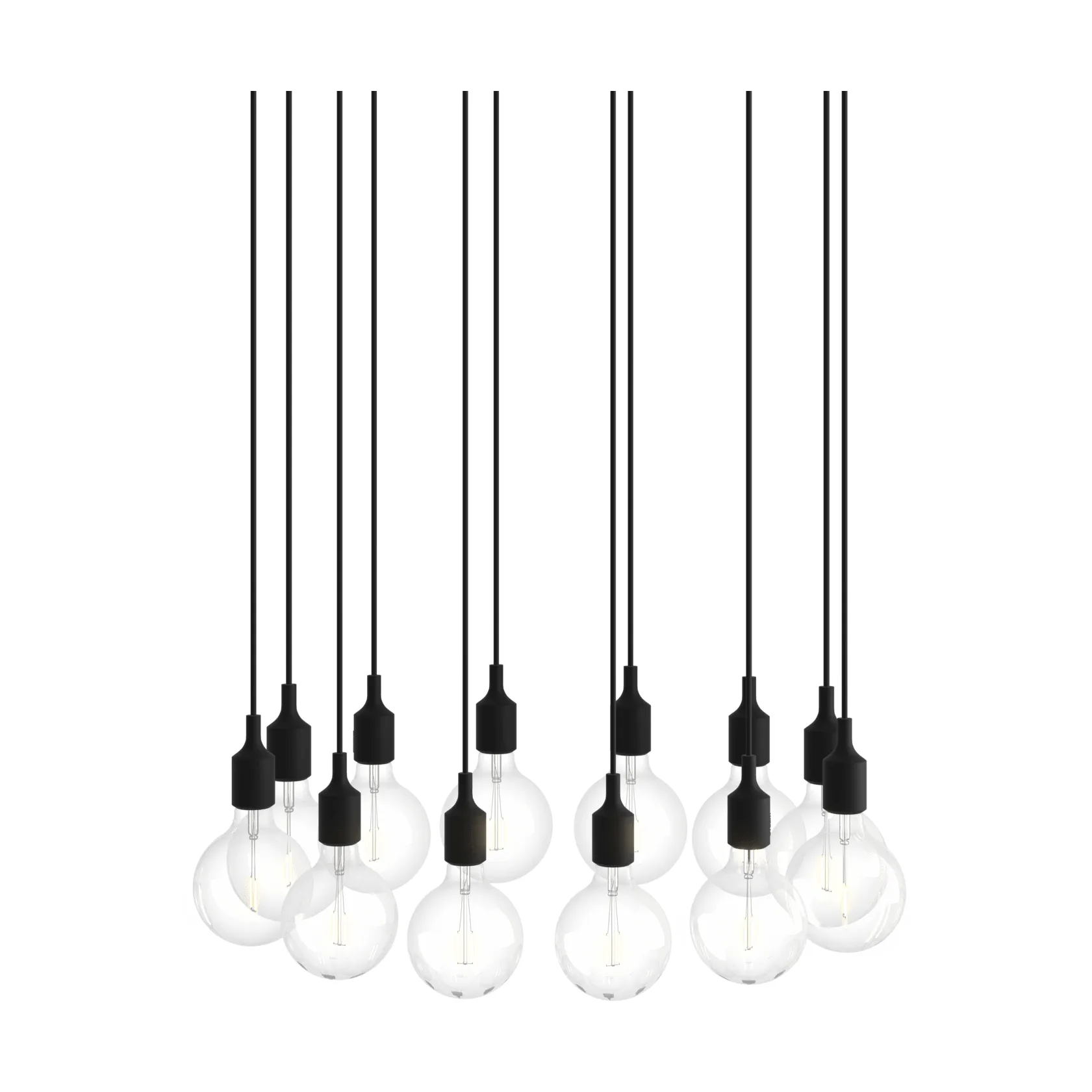 E27 Pendant Cluster 12 lampadario, Black Muuto
