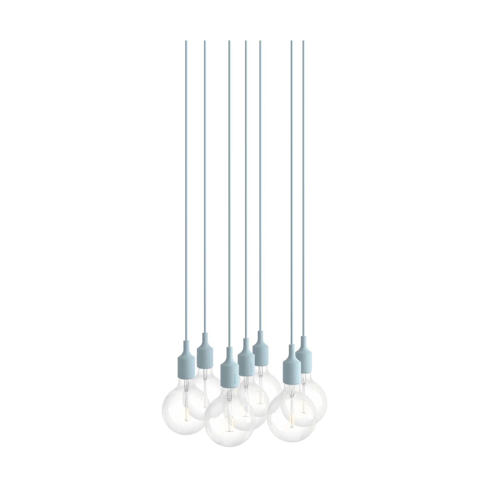 E27 Pendant Cluster 7 lampadario, Azzurro chiaro Muuto