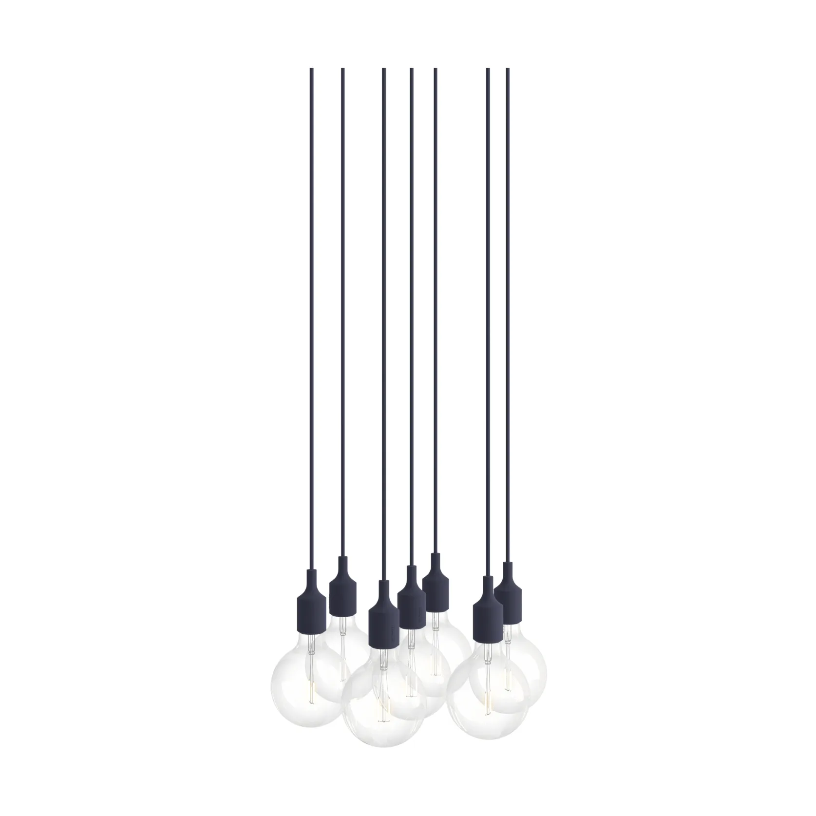 E27 Pendant Cluster 7 lampadario, Blu mezzanotte Muuto