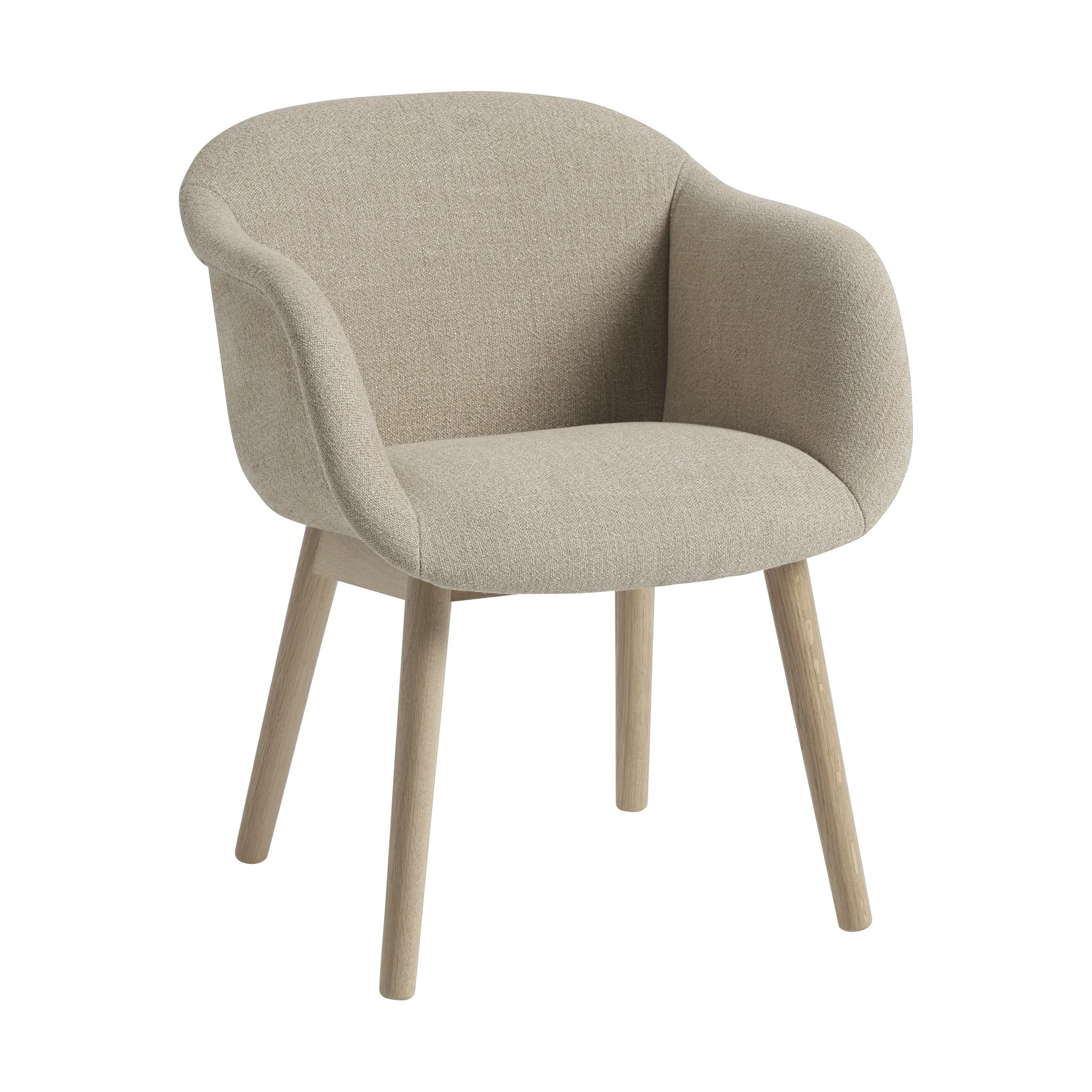Fiber Soft Poltrona con gambe in legno, Ecriture 240/Oak Muuto
