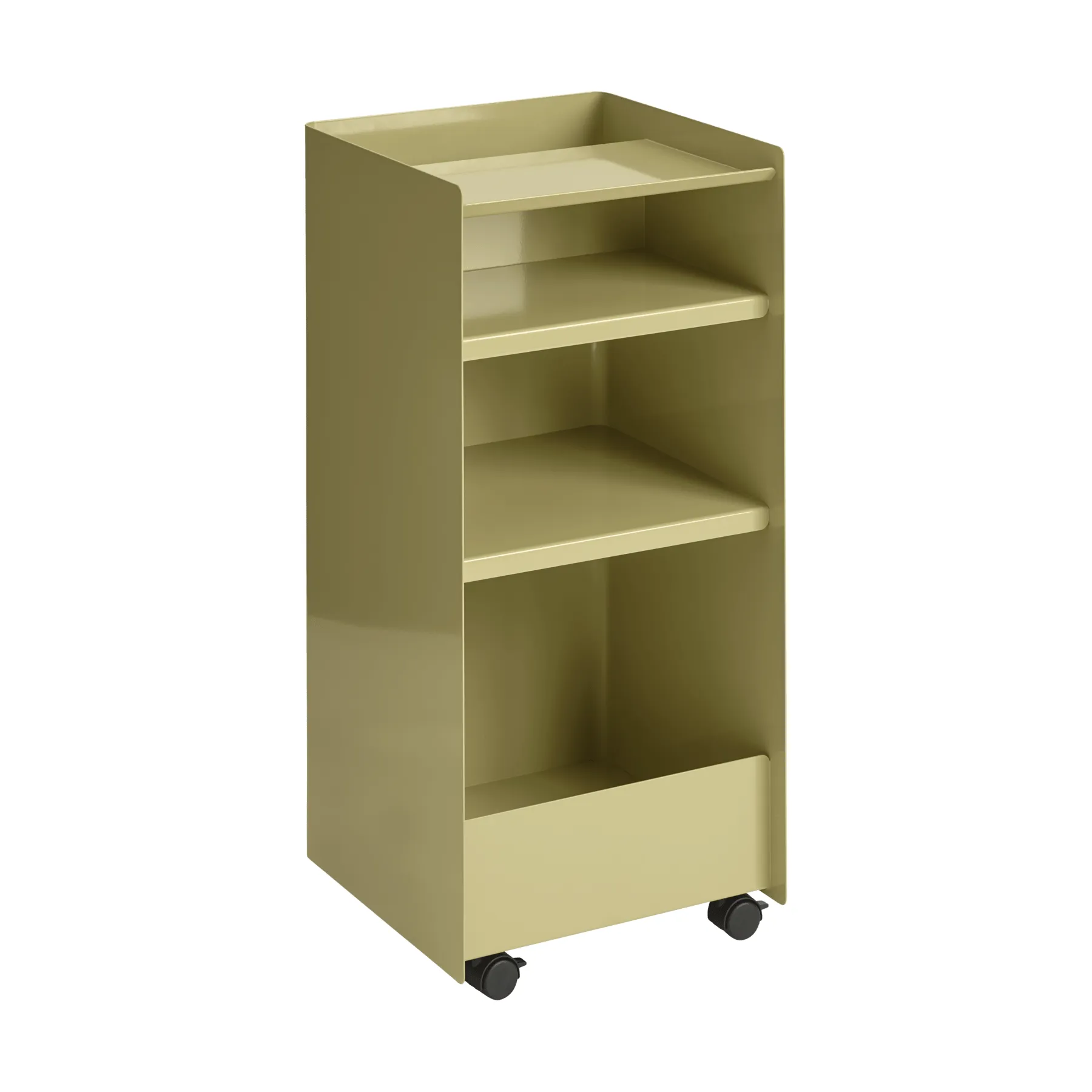 Folded Trolley carrello aperto, Dark beige green, 37,4x38,7x37,2 cm Muuto