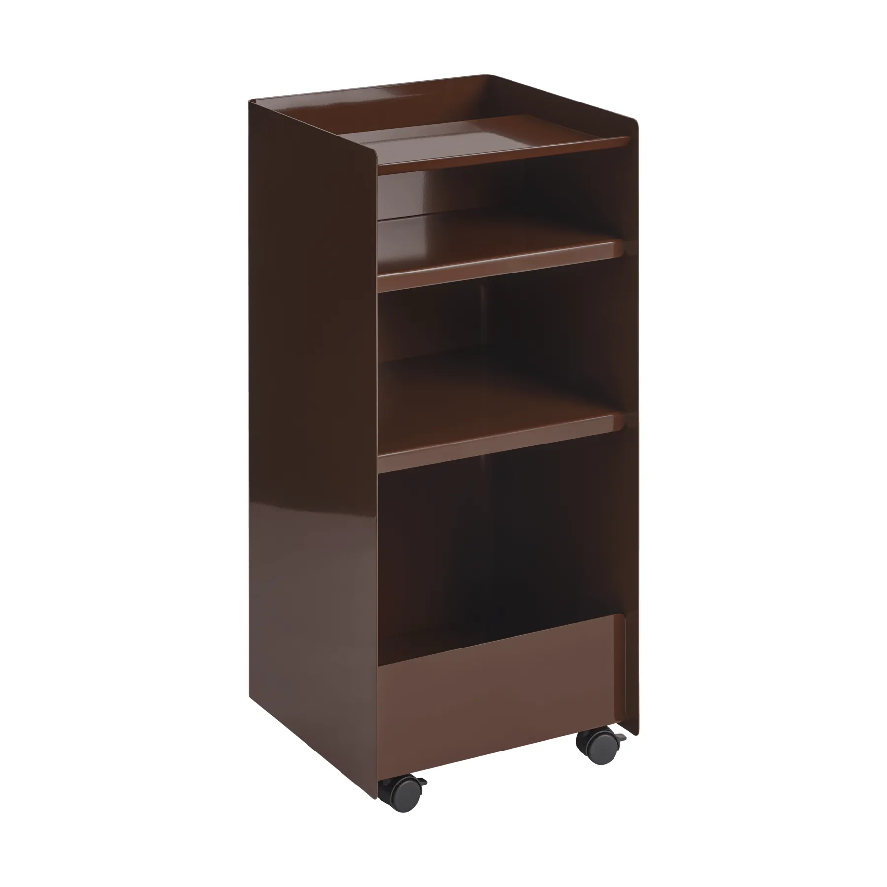 Folded Trolley carrello aperto, Rosso scuro, 37,4x38,7x37,2 cm Muuto