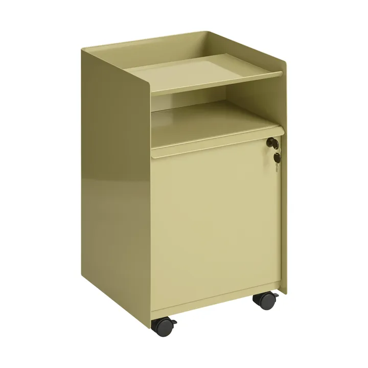 Folded Trolley carrello con armadietto - Dark beige green - Muuto