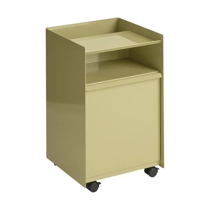 Folded Trolley carrello con cassetto - Dark beige green - Muuto