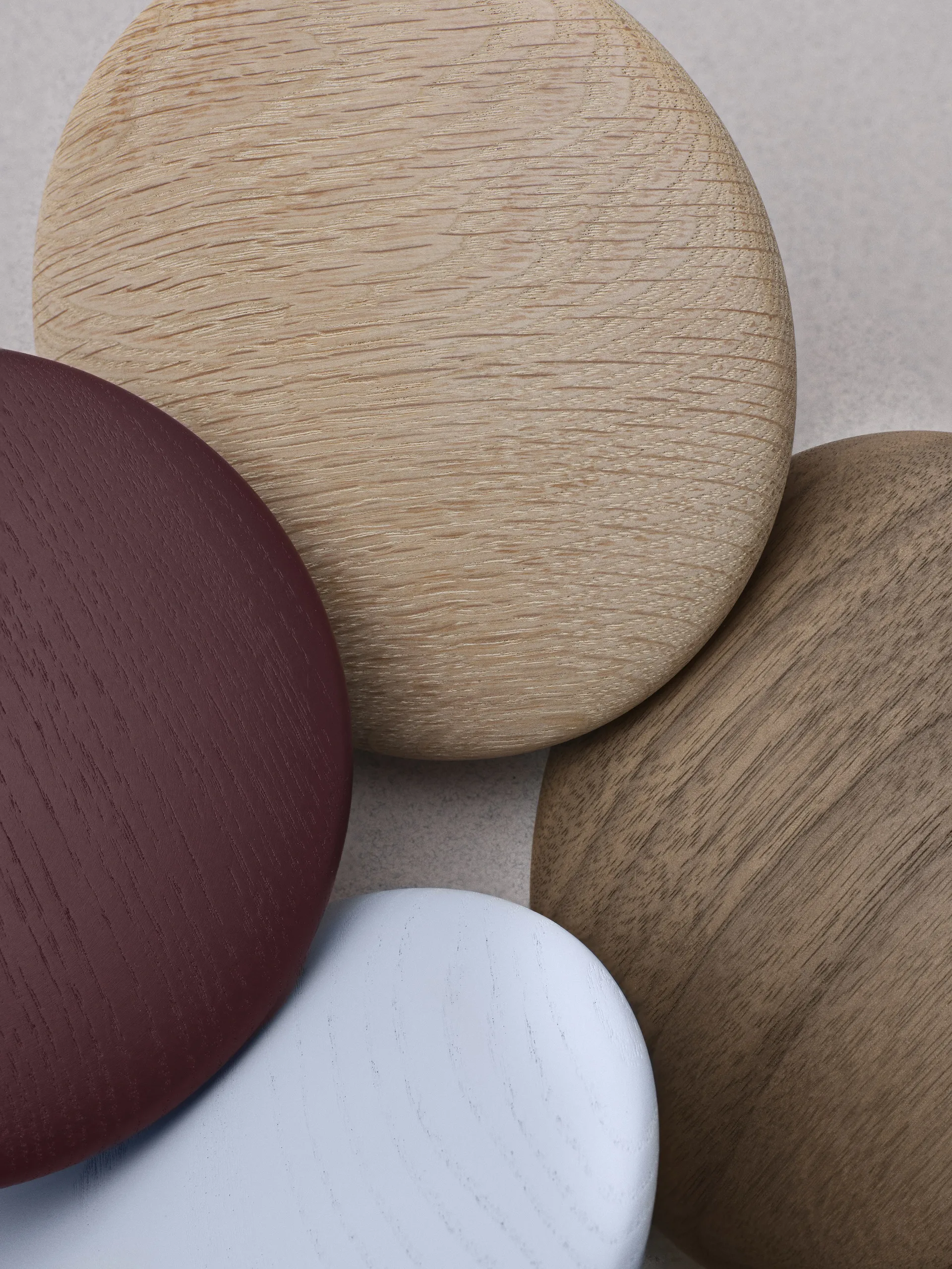 Gancio da parete Dots wood dark stained brown in legno , Ø9 cm Muuto