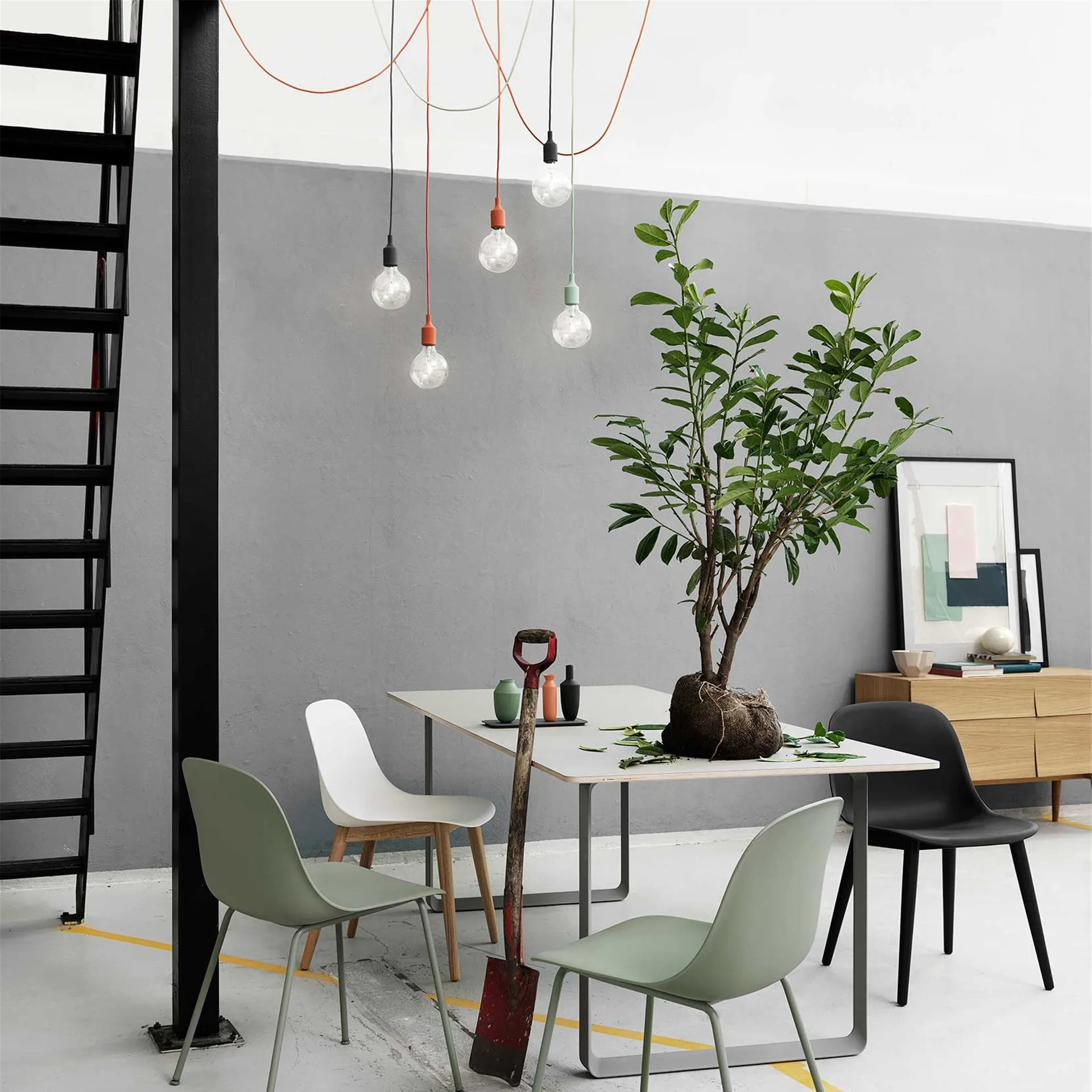 Lampadario E27, verde chiaro Muuto