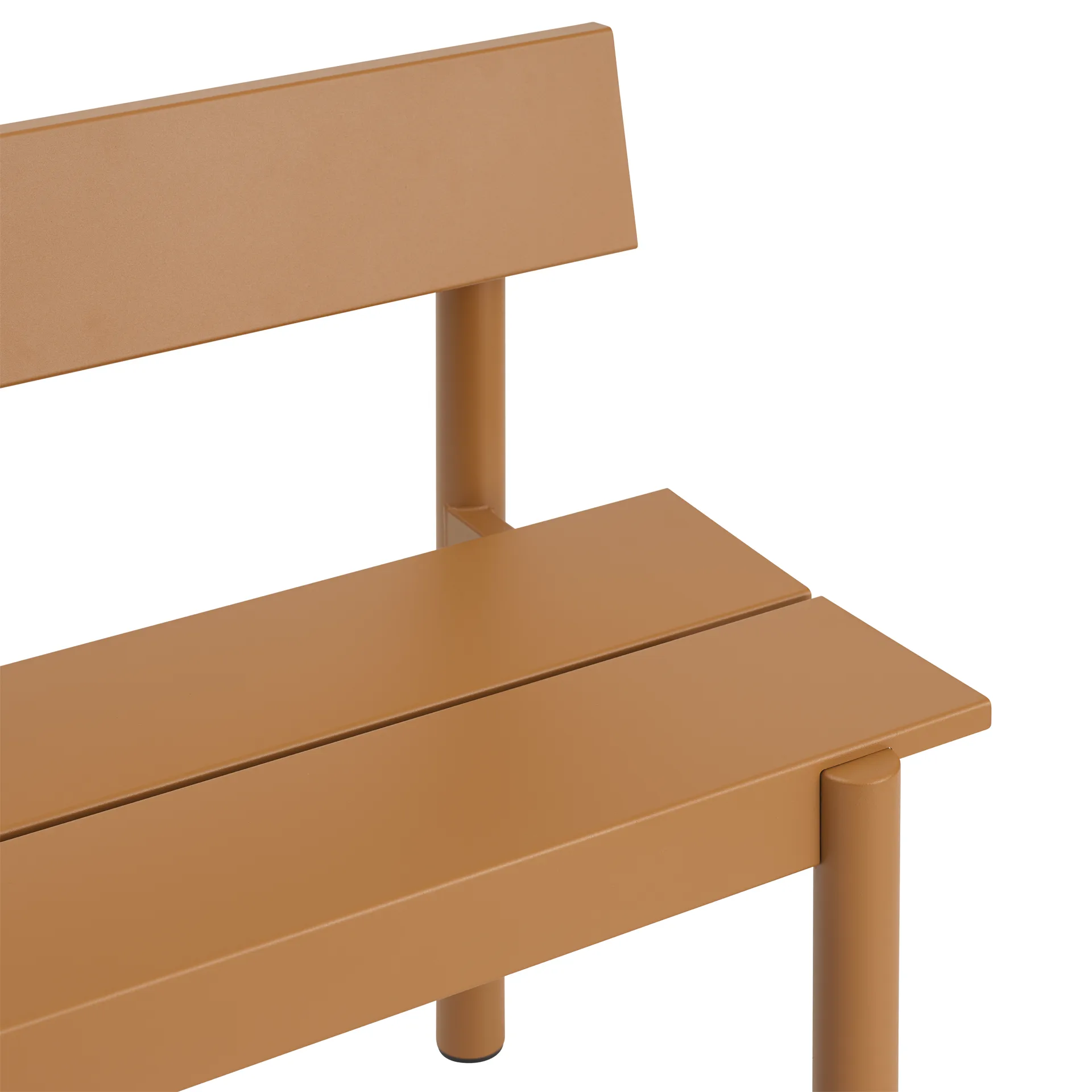Linear Steel panca con schienale, Arancione bruciato, 110x34 cm Muuto