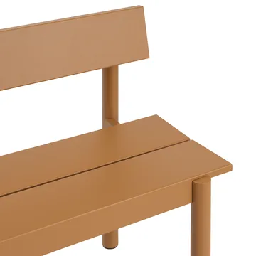 Linear Steel panca con schienale - Arancione bruciato, 110x34 cm - Muuto