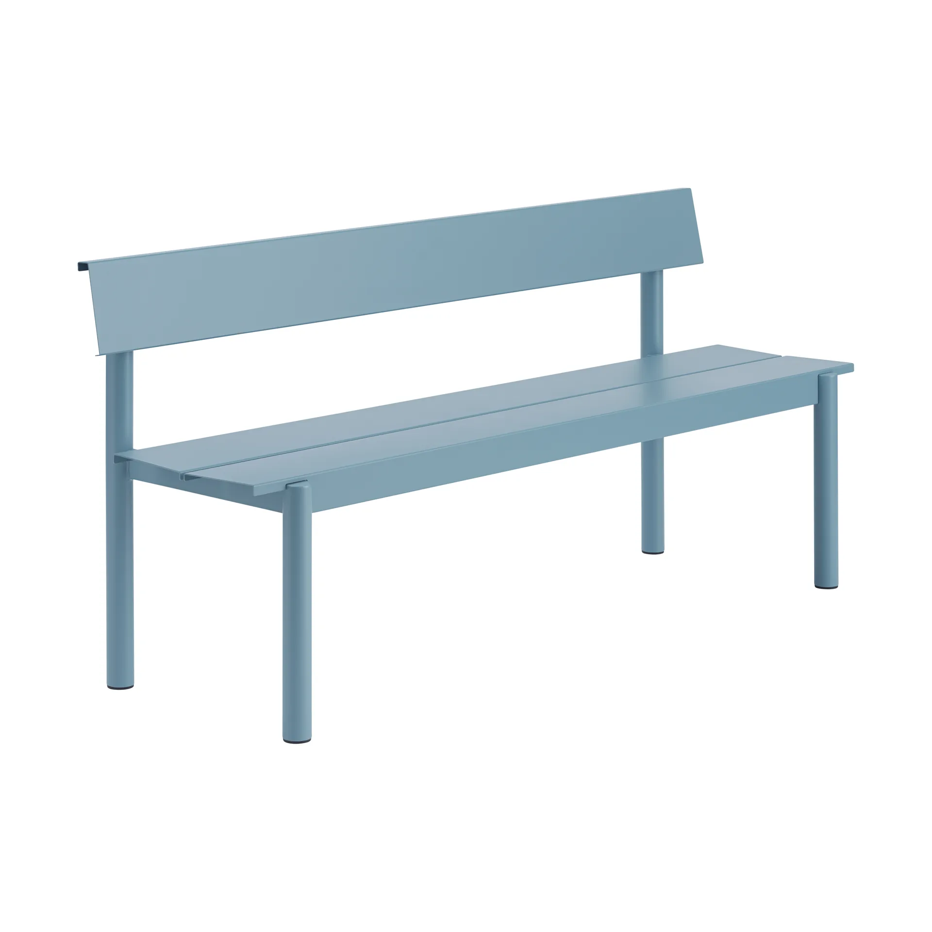 Linear Steel panca con schienale, Azzurro pallido, 170x34 cm Muuto