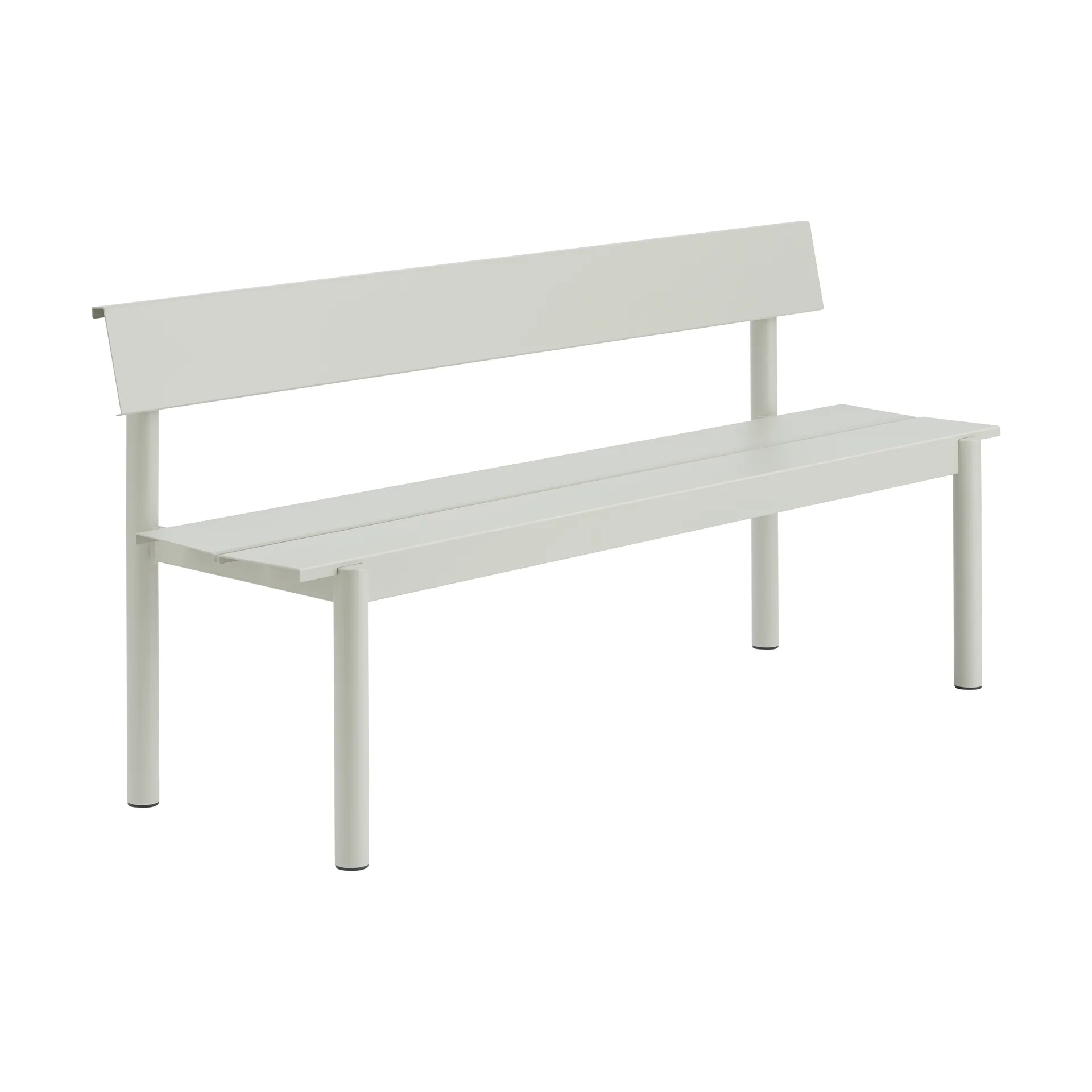 Linear Steel panca con schienale, Grigio, 170x34 cm Muuto