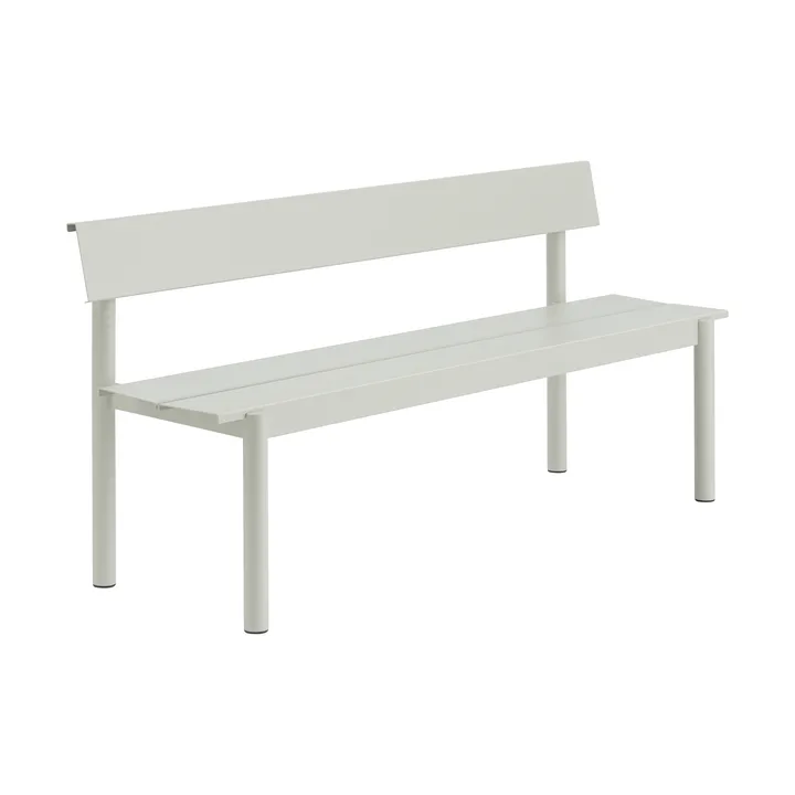 Linear Steel panca con schienale - Grigio, 170x34 cm - Muuto
