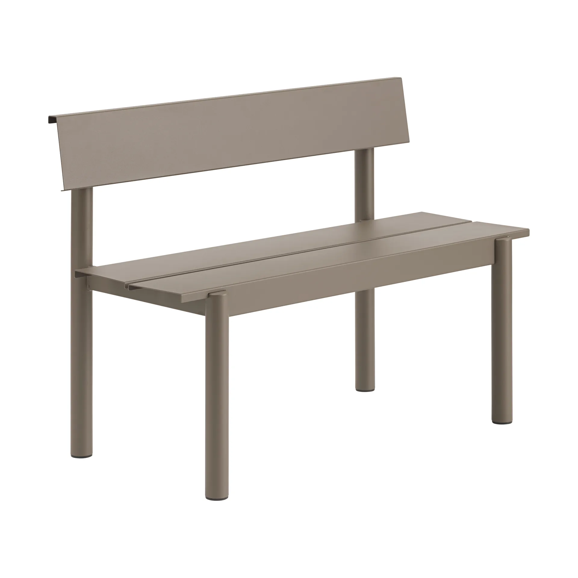 Linear Steel panca con schienale, Taupe, 110x34 cm Muuto