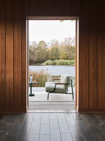 Linear Steel tavolino da caffè - Verde scuro, Ø42x47 cm - Muuto