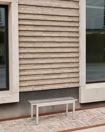 Panchina Linear Steel 110x34 cm - Warm galvanized steel - Muuto