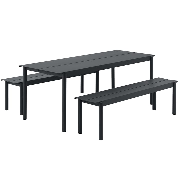 Panchina Linear Steel 170x34 cm - Black - Muuto