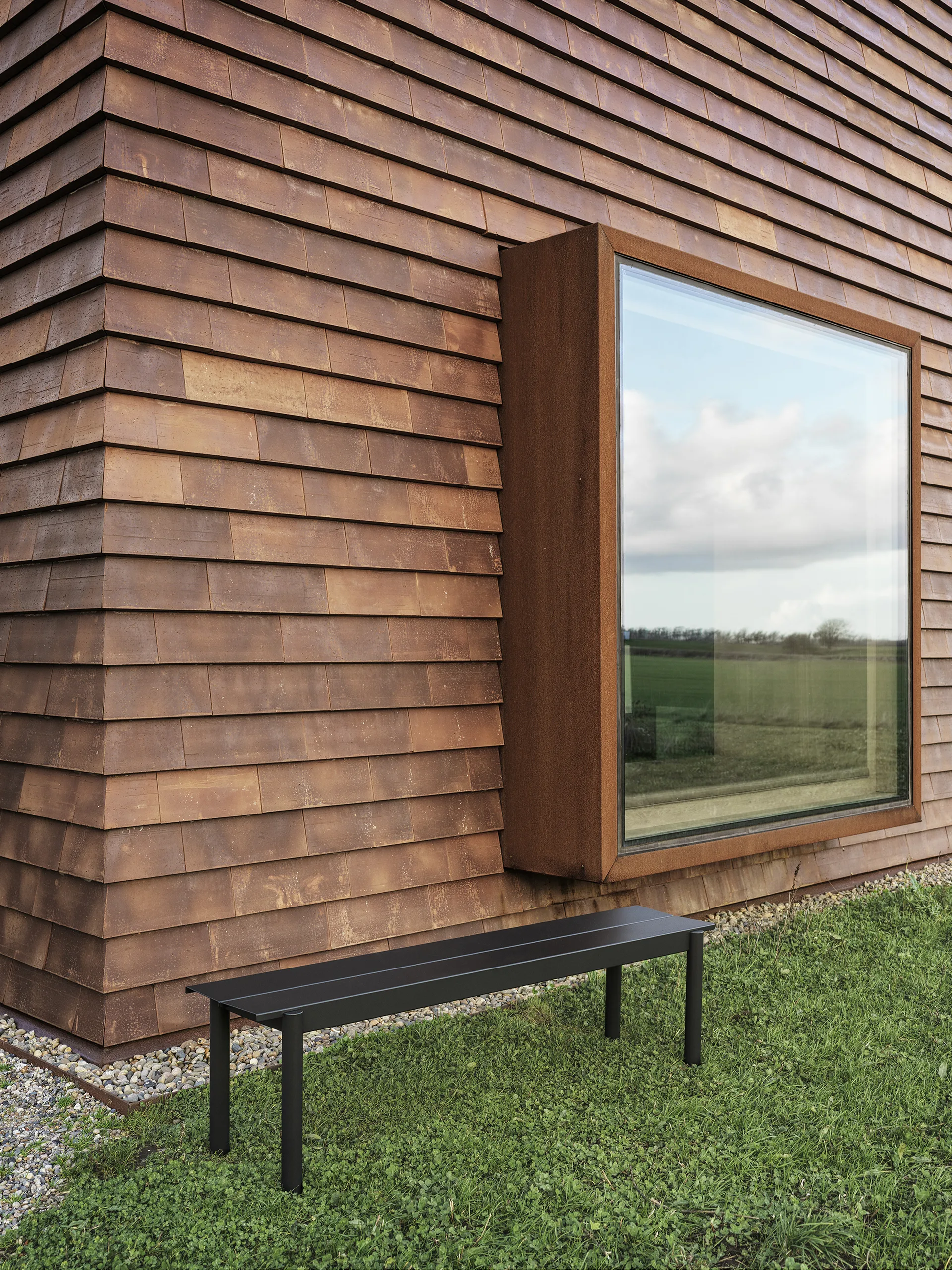 Panchina Linear Steel 170x34 cm, Black Muuto