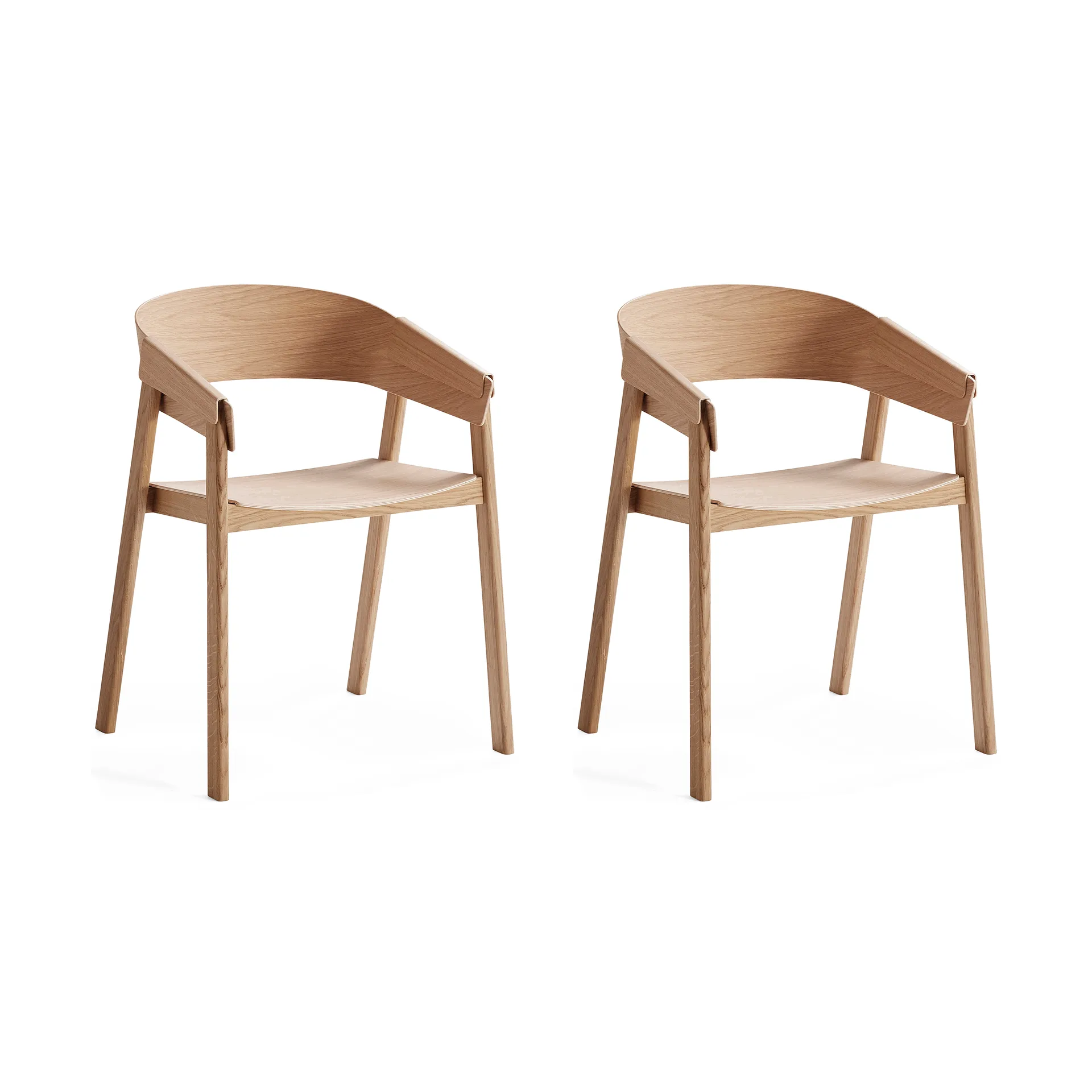 Poltrona Cover Armchair con braccioli, Rovere, confezione da 2 Muuto